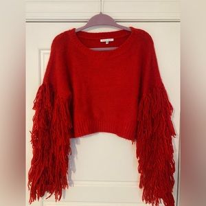 Red Boutique Puff Sleeve Sweater